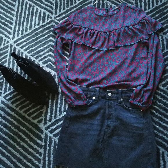 ONLY leopard print ruffle blouse - Picture 4 of 8